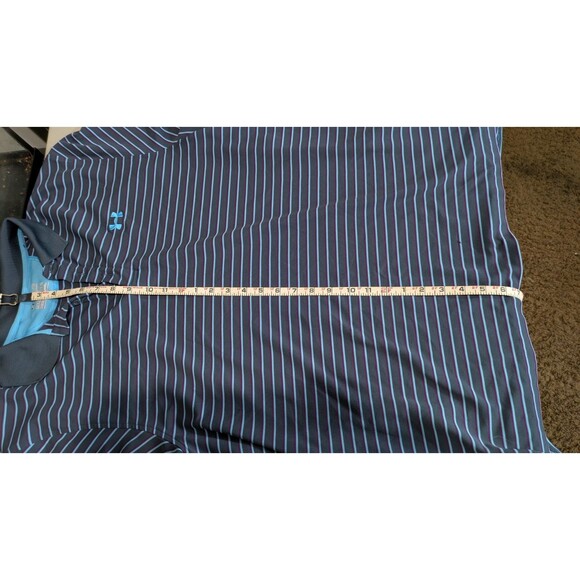 Under Armour Heatgear Short Sleeve Polo Shirt Men's XL Gray Blue Maroon Stripes - Picture 5 of 7
